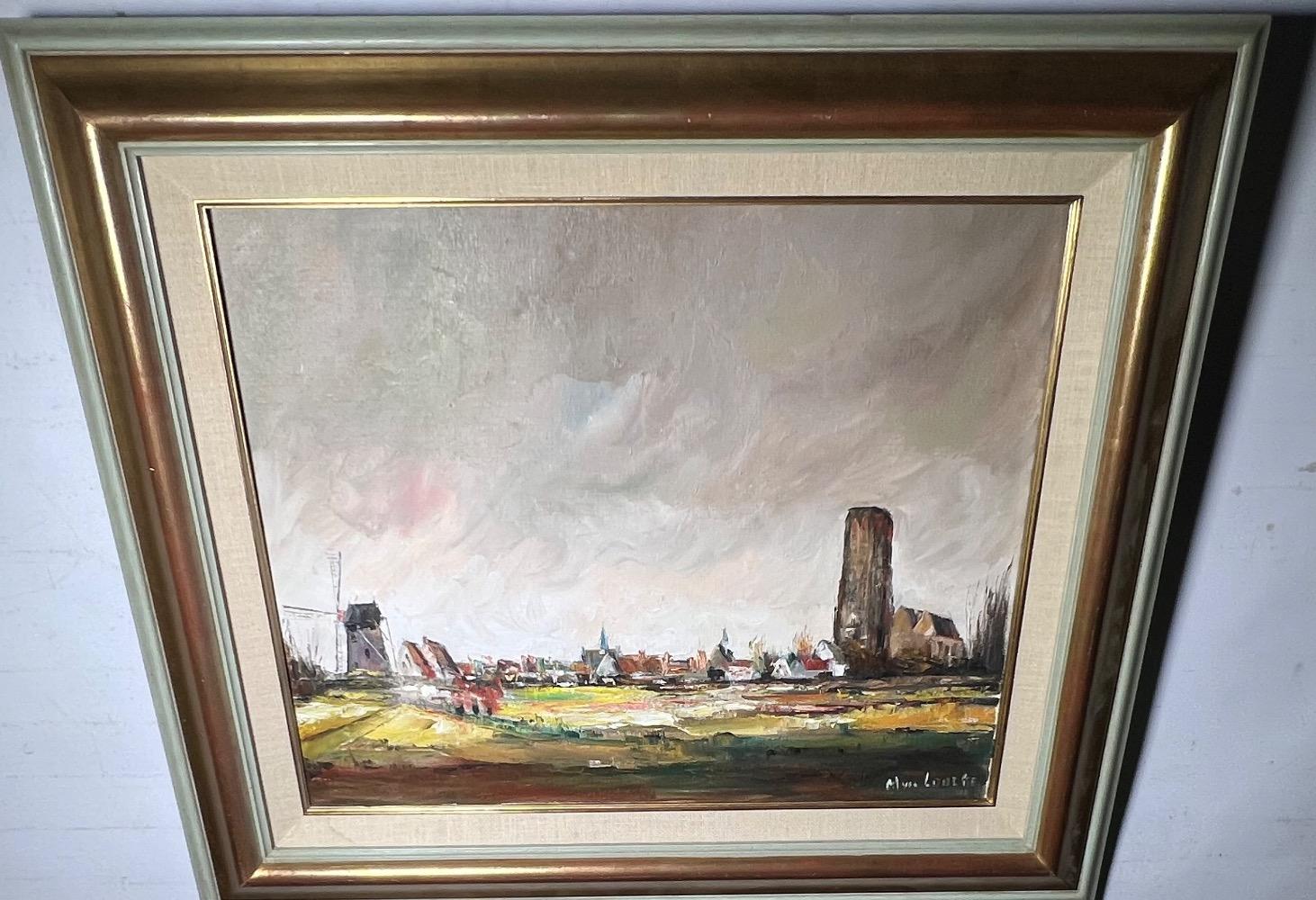 Panoramic view of Damme ( oil on canvas )