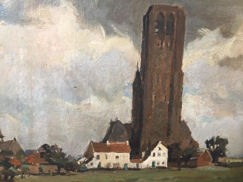 Panoramic view of Damme (oil on panel)