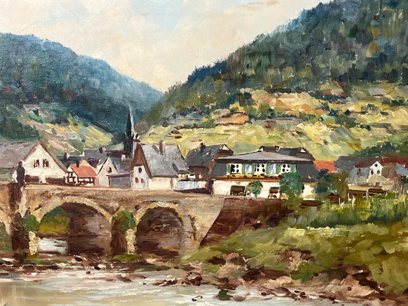 Panoramic view of the village ( oil on canvas )