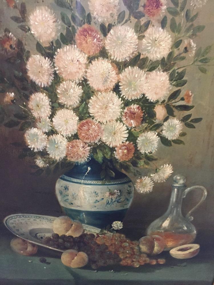 Stillife with flowers and fruit