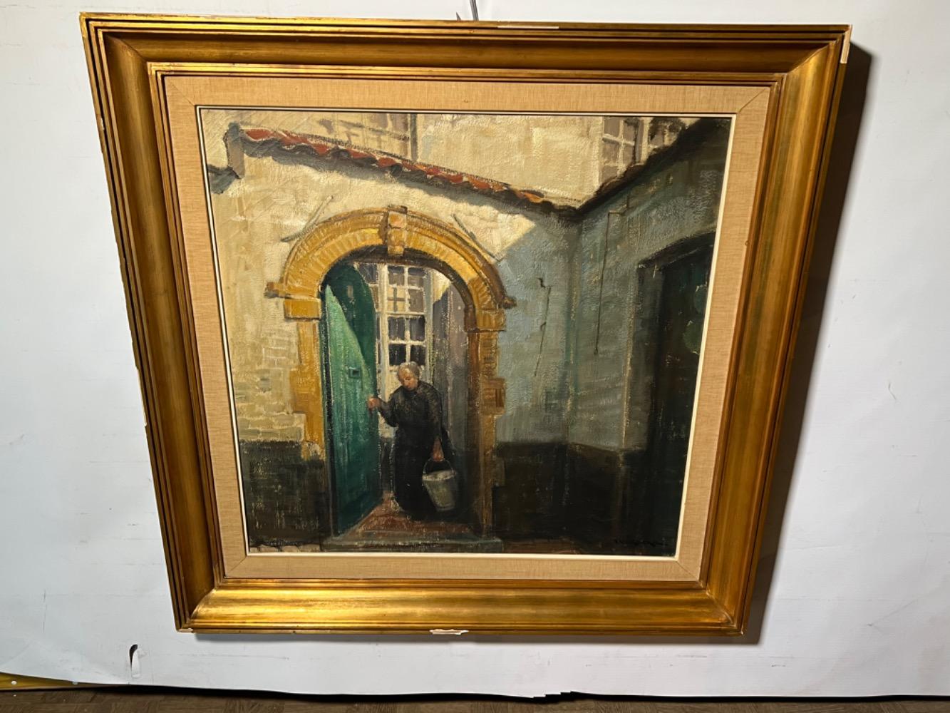 Laundry day. ( oil on canvas )