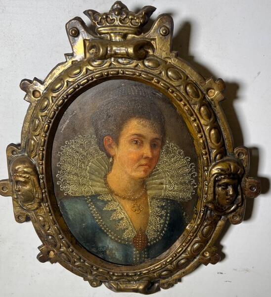 Portrait of a princess ( oil on panel )