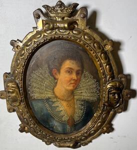 Portrait of a princess ( oil on panel )