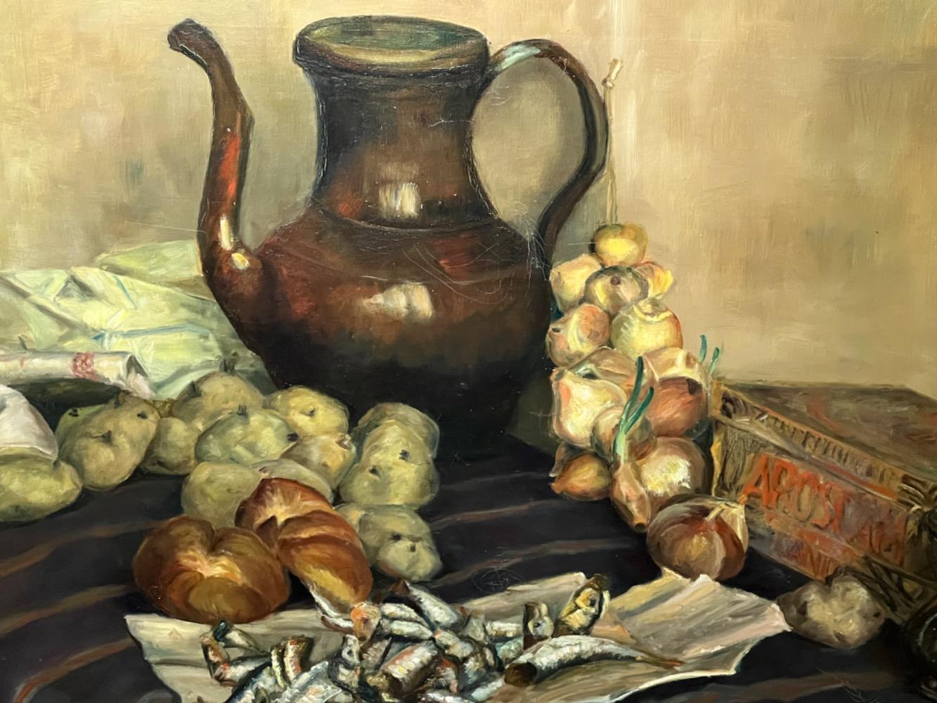 Preparing the dinner ( oil on canvas )