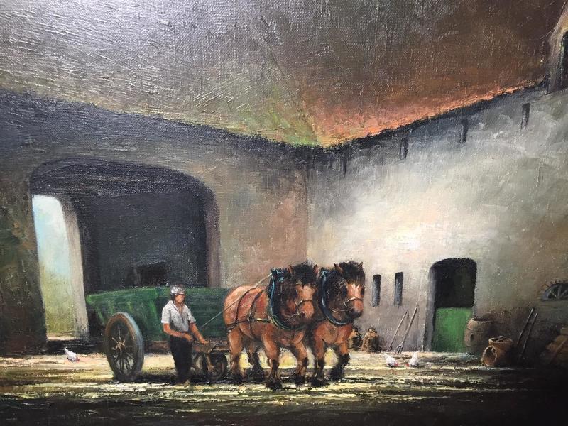 The Farmer with his Working horses ( oil on canvas )