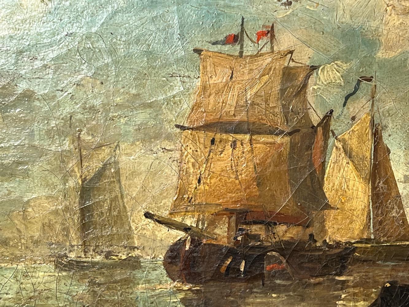 Sailing to the harbour ( oil on canvas )