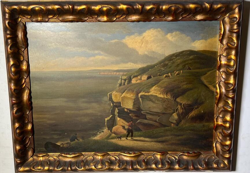 The daily life at the sea ( oil on panel )