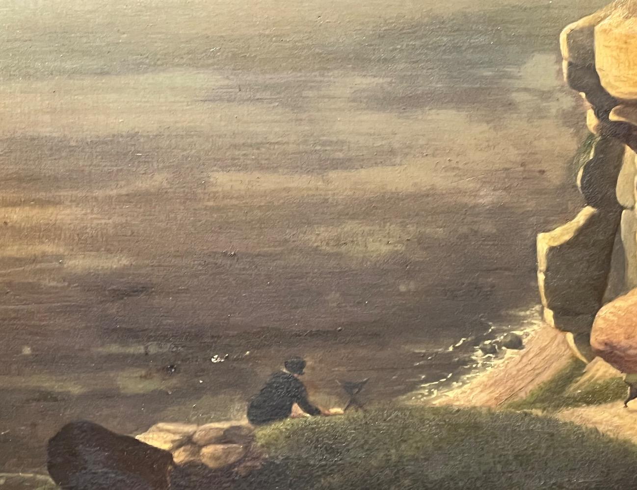 The daily life at the sea ( oil on panel )