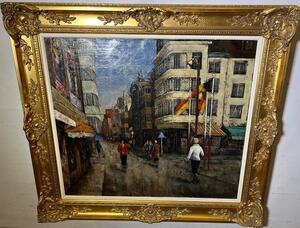Shopping ( in Ostend ) ( oil on canvas )