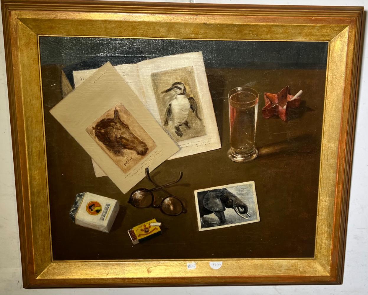 Stillife in the artist studio ( oil on canvas )