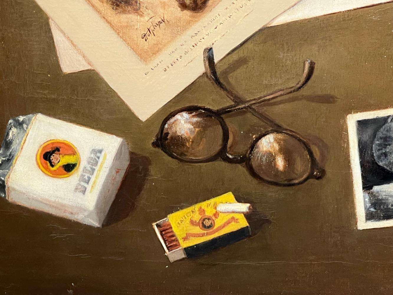 Stillife in the artist studio ( oil on canvas )