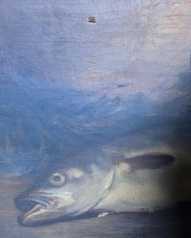 Stillife with a fish ( oil on canvas )