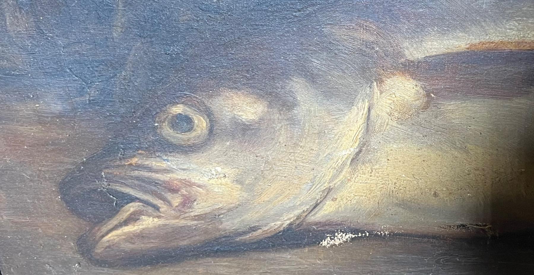 Stillife with a fish ( oil on canvas )