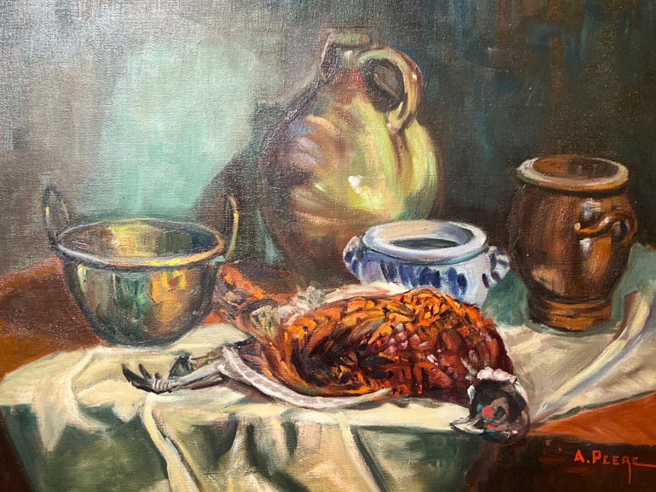 Stillife with a pheasant ( oil on canvas )