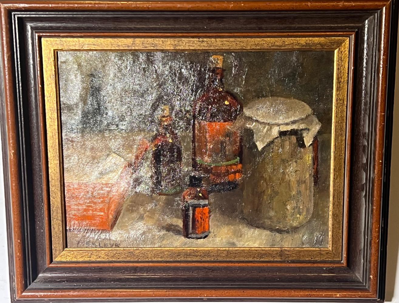 Stillife with bottles ( oil on canvas )