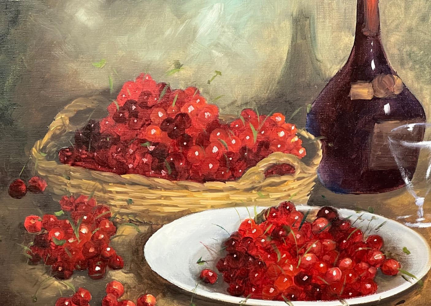 Stillife with cherries ( oil on canvas)
