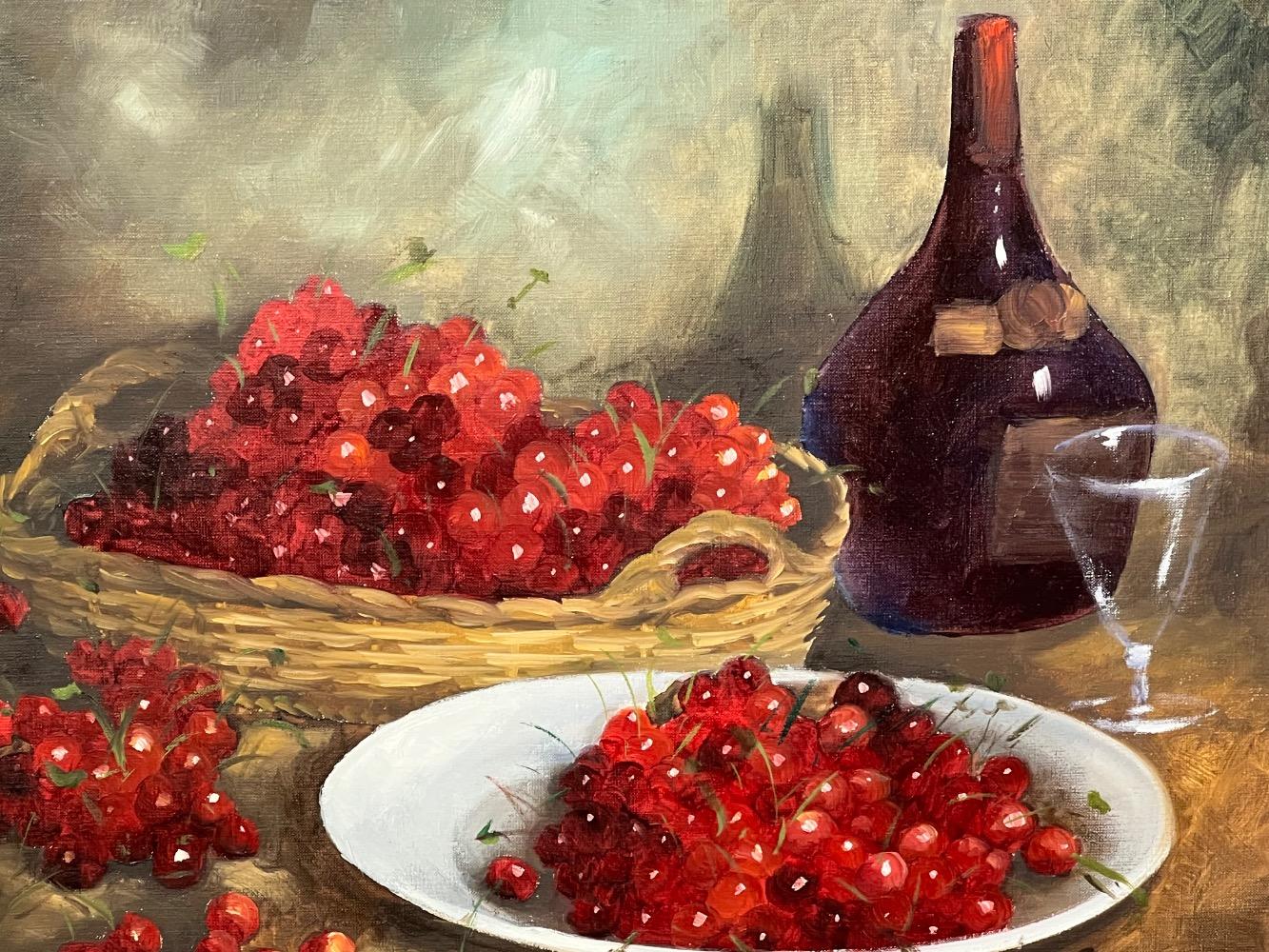 Stillife with cherries ( oil on canvas)
