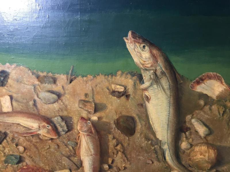 Stillife with fish ( oil on canvas )