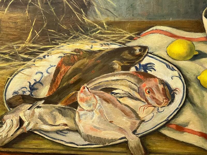 Stillife with fish ( oil on canvas)