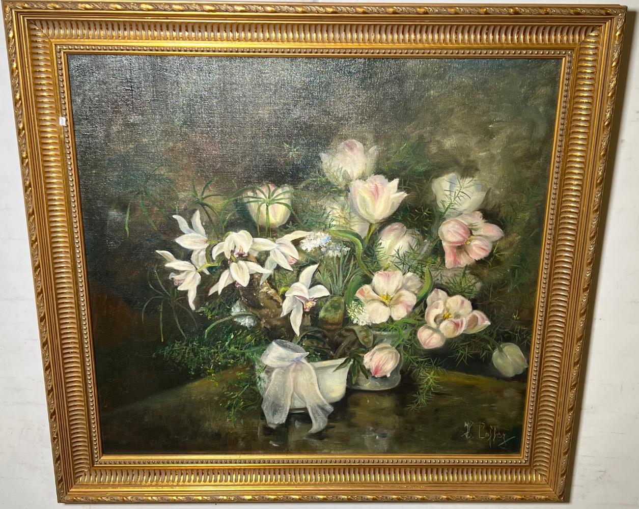Stillife with flowers ( oil on canvas )