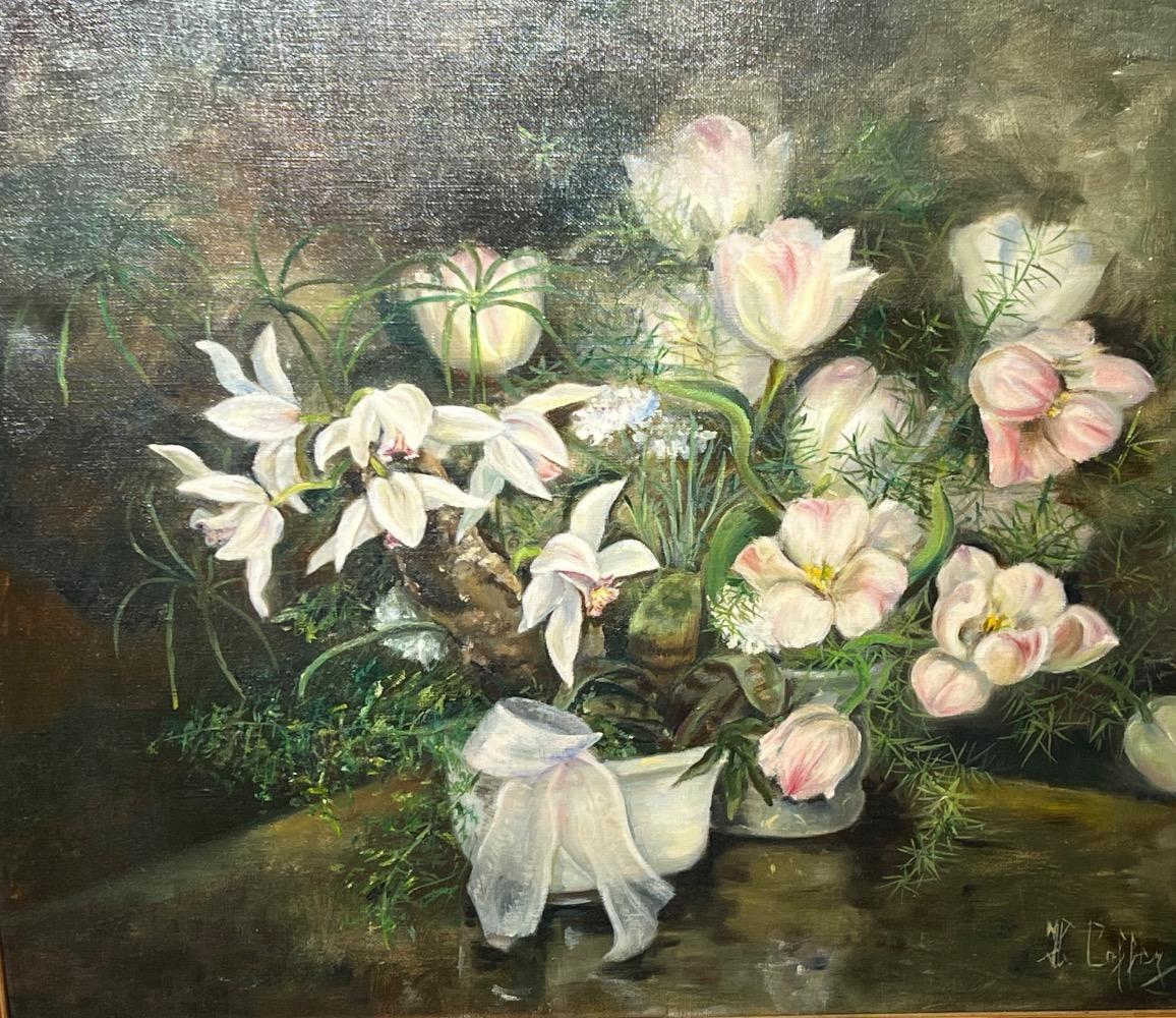 Stillife with flowers ( oil on canvas )