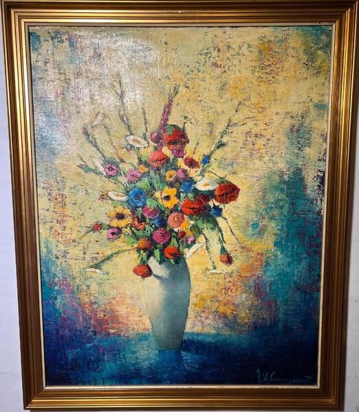 Stillife with flowers ( oil on canvas )