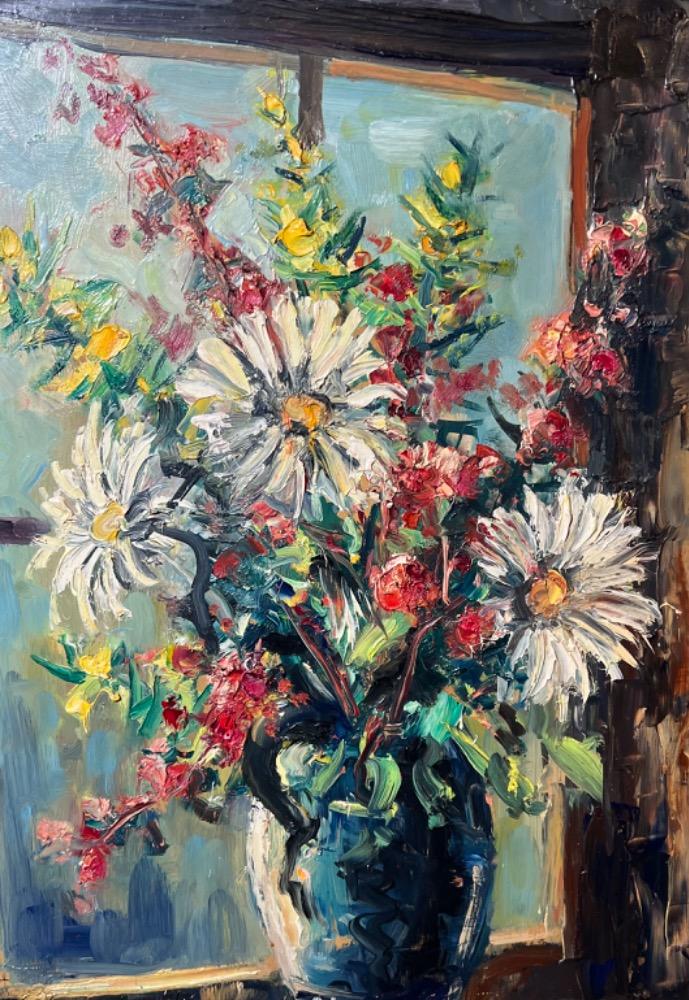 Stillife with flowers ( oil on panel )