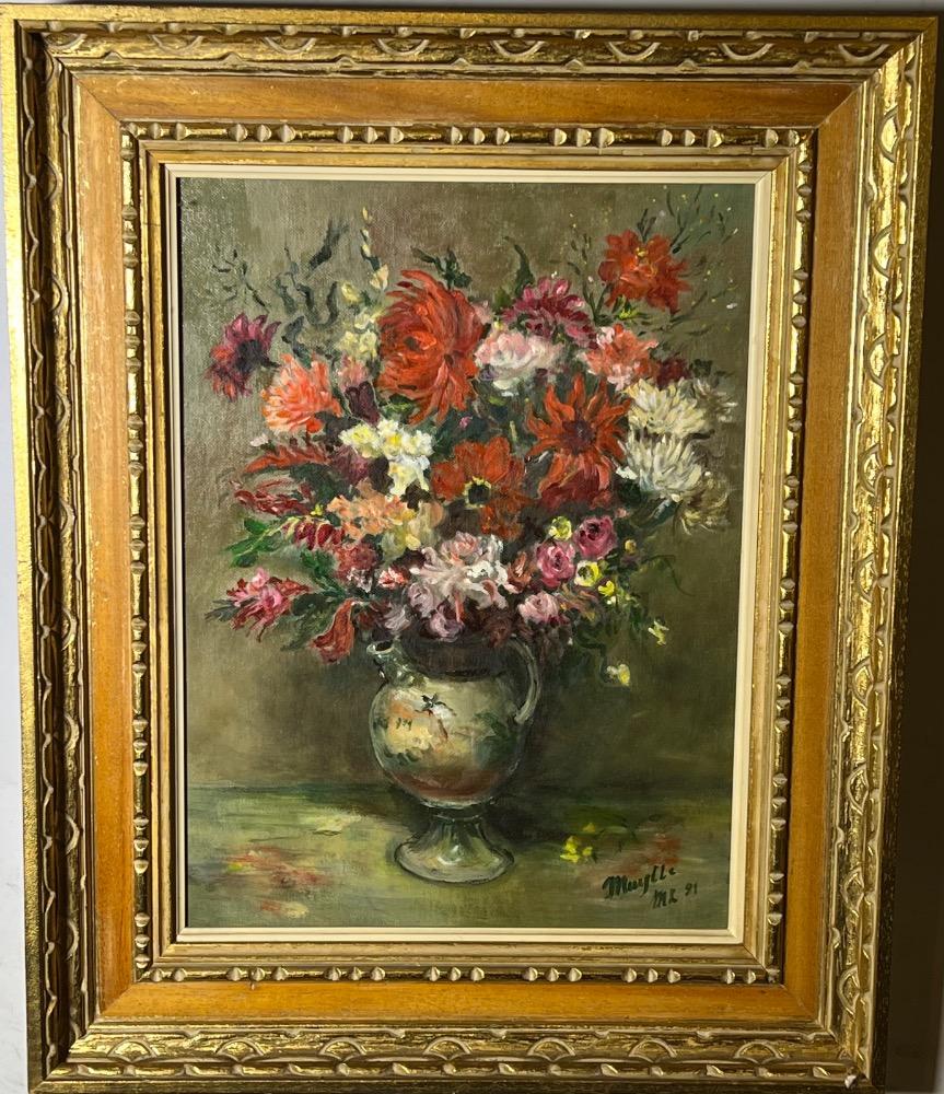 Stillife with flowers ( oil on board)