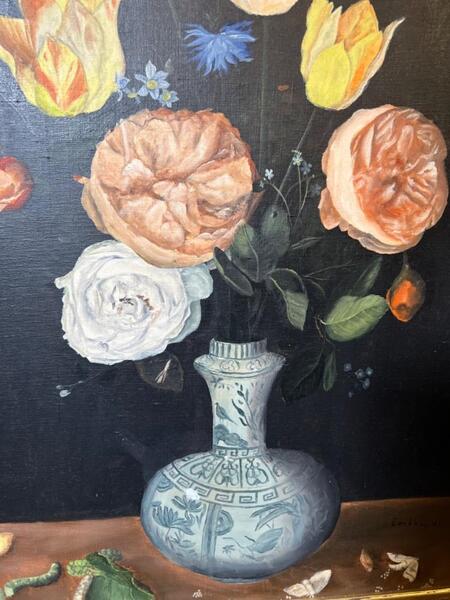 Stillife with flowers ( oil on canvas )