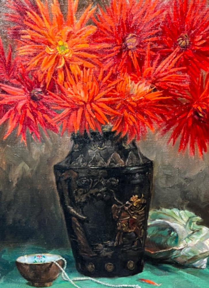 Stillife with flowers ( oil on canvas )