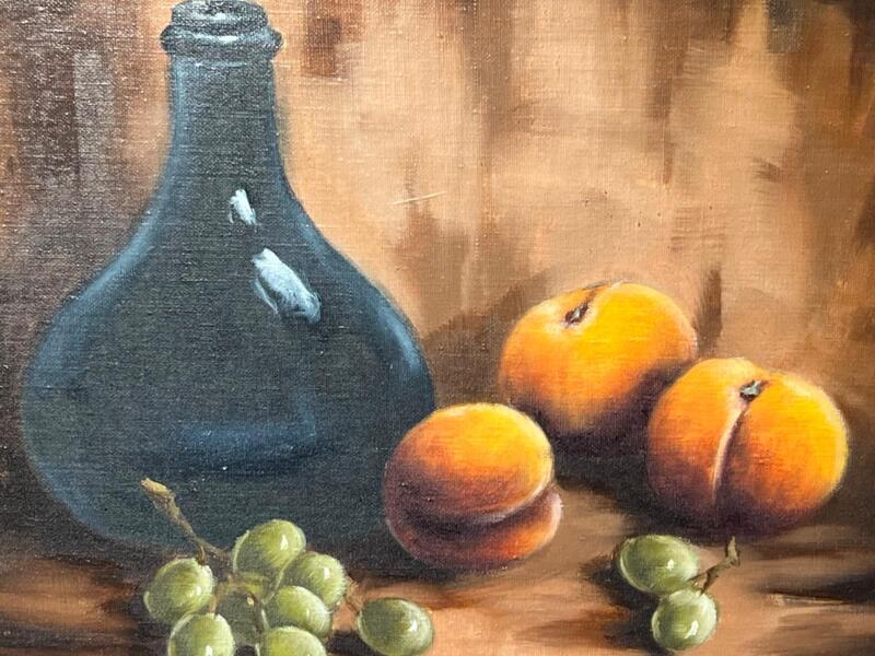 Stillife with fruit ( oil on canvas on board )