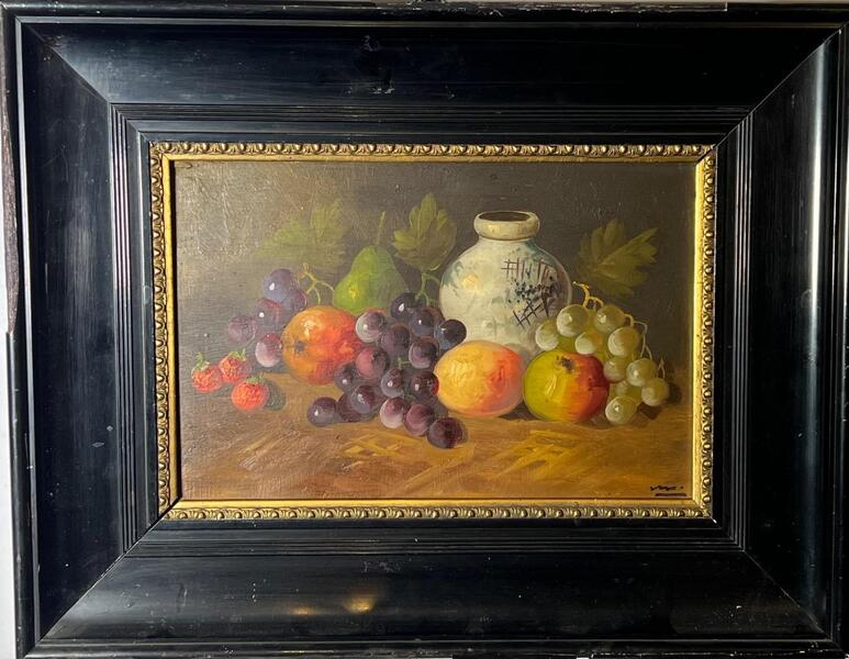 Stillife with fruit ( oil on panel )