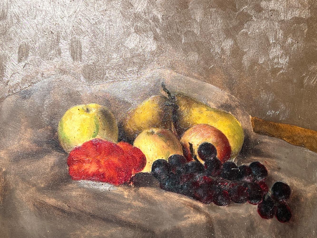 Stillife with fruit ( oil on paper )