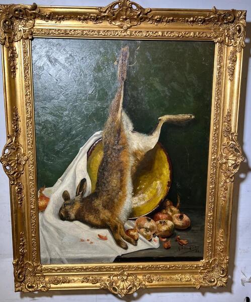 Stillife with game ( oil on canvas )