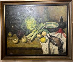 Stillife with game and vegetables (oil on canvas )