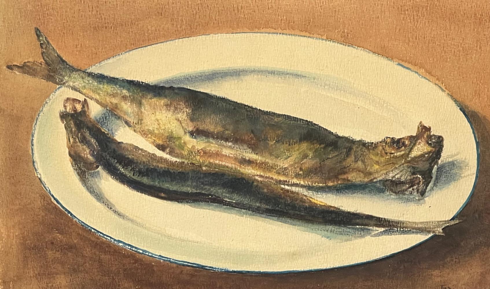 Stillife with herring ( watercolors )
