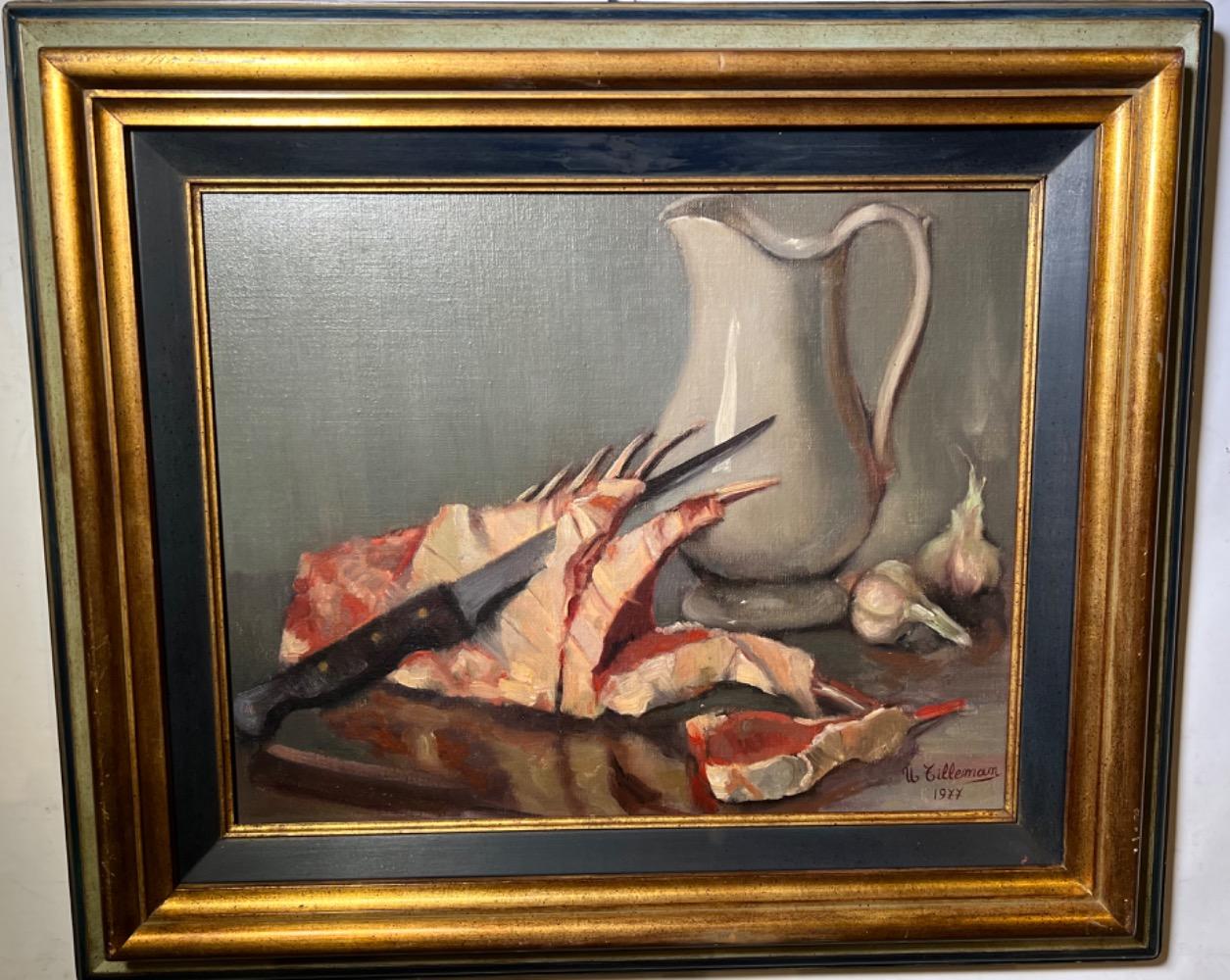 Stillife with meat ( oil on canvas )