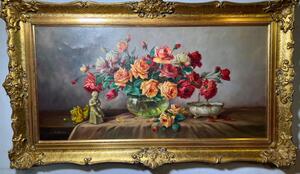 Stillife with roses ( oil on canvas )
