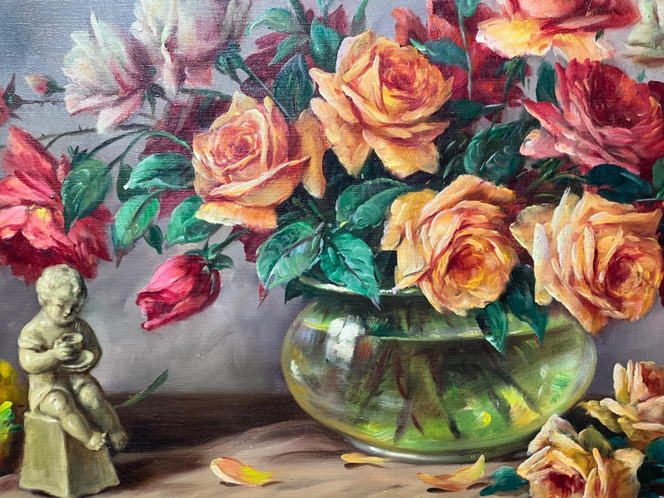 Stillife with roses ( oil on canvas )