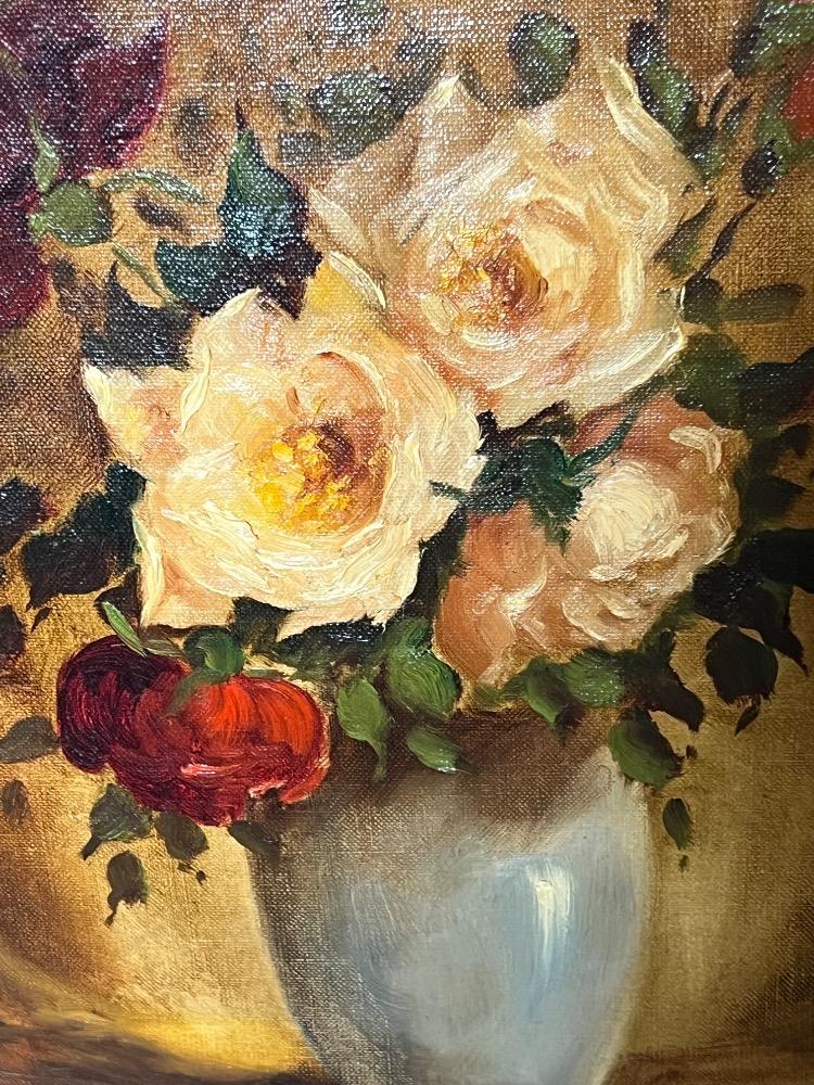Stillife with roses ( oil on canvas)