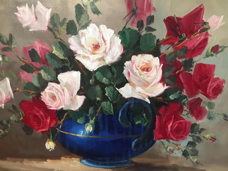 Stillife with roses ( oil on canvas)
