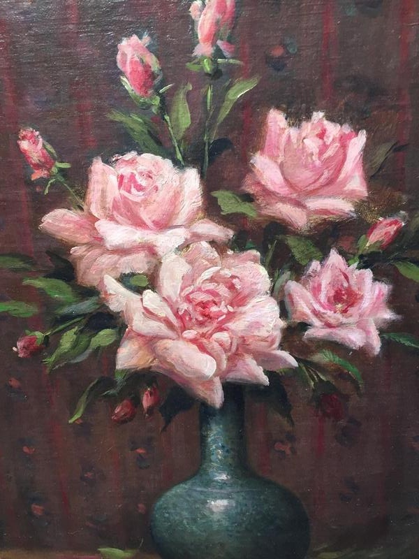 Stillife with roses ( oil on canvas)