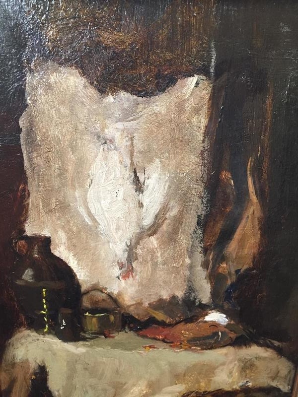 Stillife with vase (oil on panel )