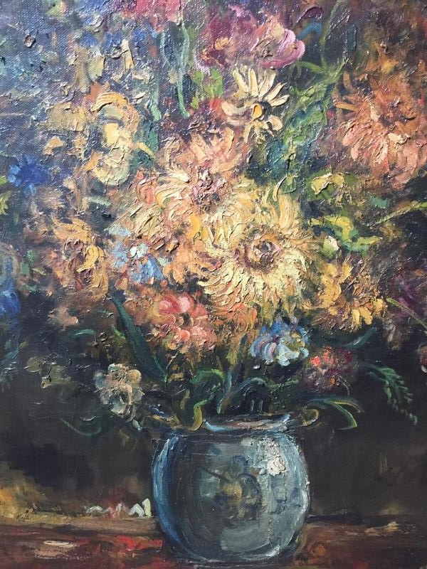 Stilllife with flowers ( oil on canvas)