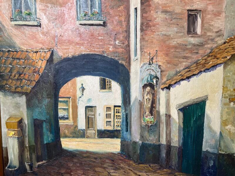 Street in Bruges ( oil on canvas )