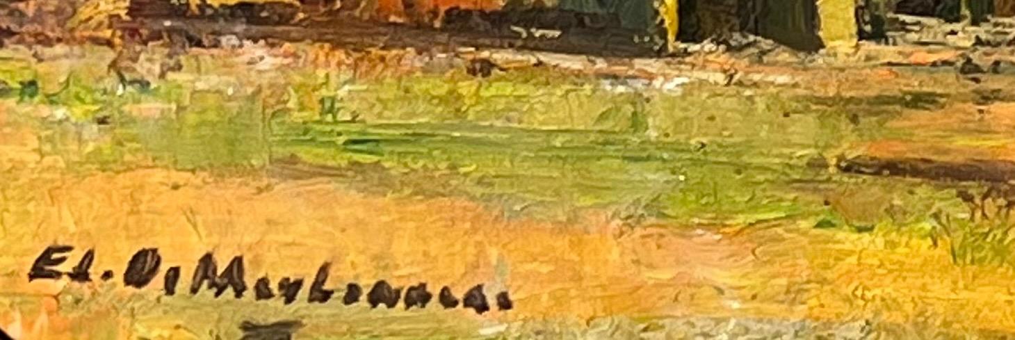 Street in Bruges near the cathedral ( oil on panel)