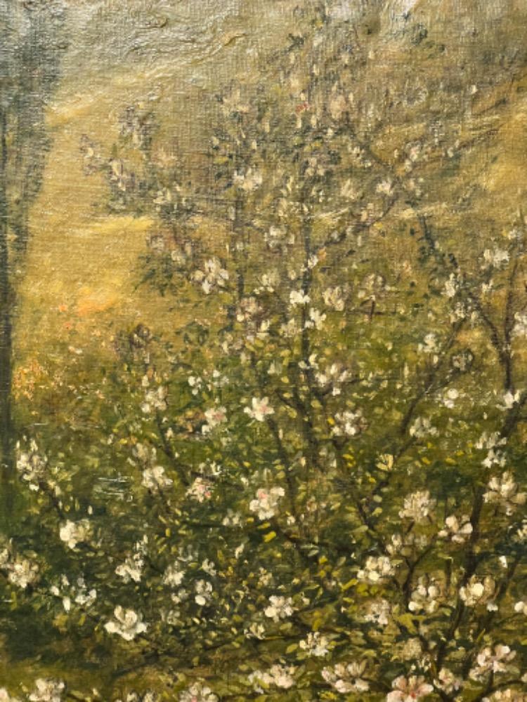 Summertime in the garden ( oil on canvas on panel )