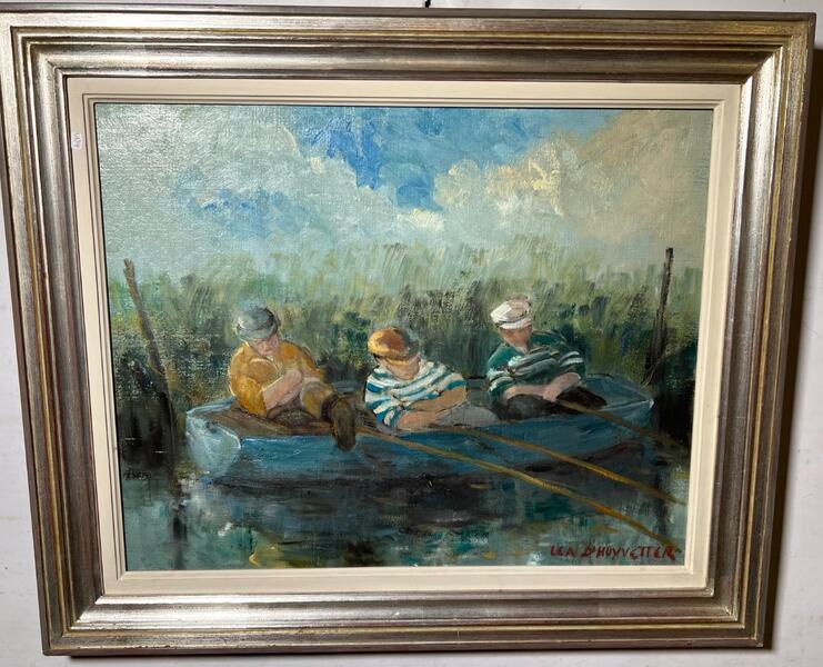 The 3 happy fishermen ( oil on canvas )