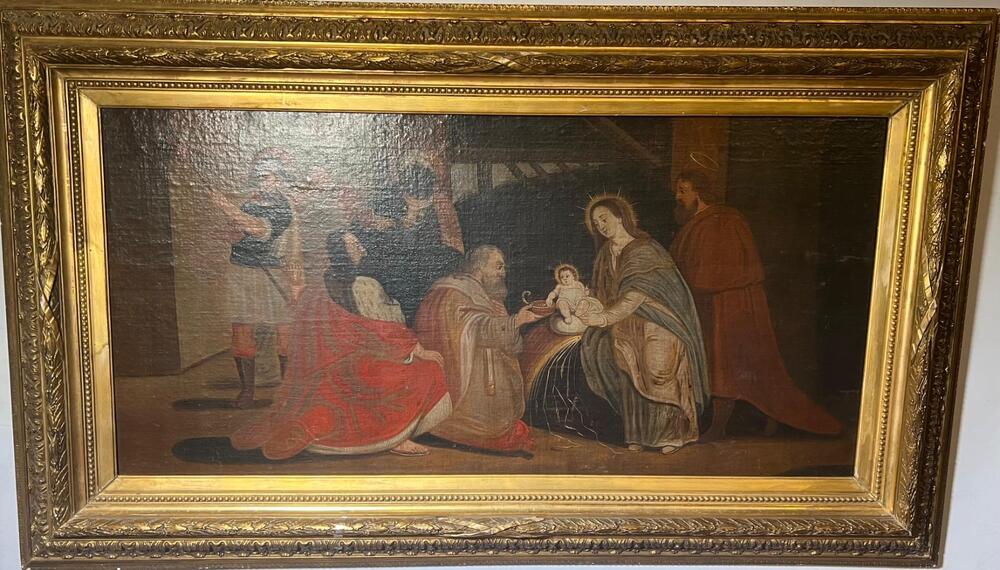 The adoration of the Magi ( oil on canvas on panel )