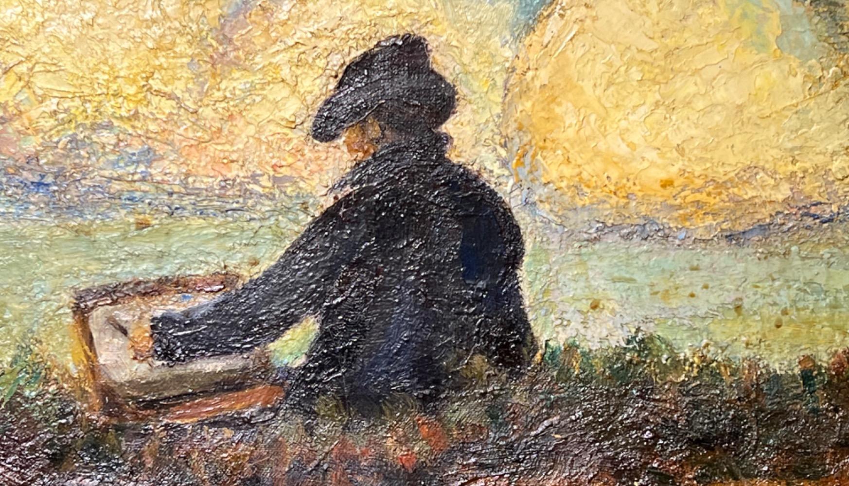 The artist painter at work ( oil on canvas )